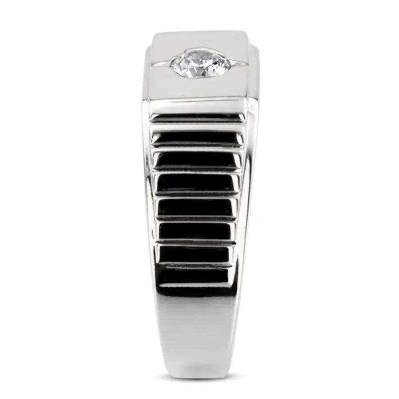 14K white gold 0.35 ct. Solitaire Diamond Men Ring 6 - alternate view 4