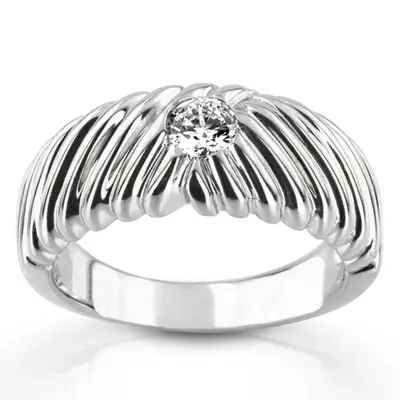 0.35 ct. Solitaire Diamond Man Ring 6 - view 1 of 6