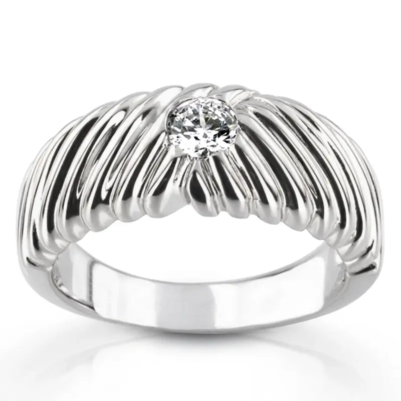 platinum 0.35 ct. Solitaire Diamond Man Ring 6 - main view