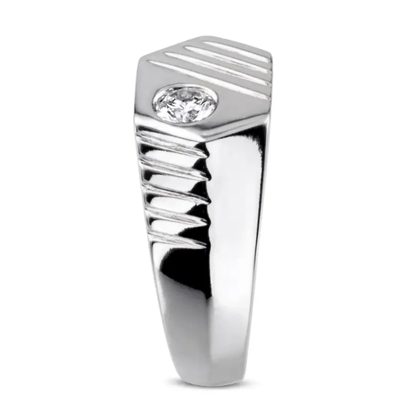 14K white gold 0.35 ct. Solitaire Diamond Men Ring 7 - alternate view 4