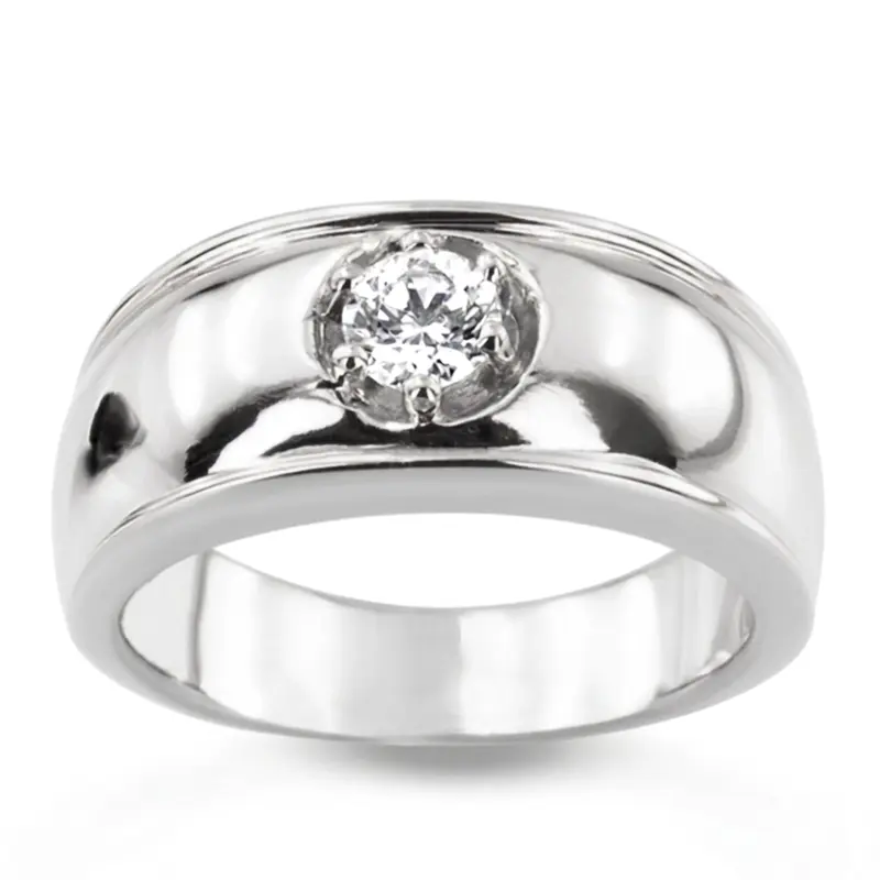 14K rose gold 0.35 ct. Solitaire Diamond Man Ring - alternate view 2