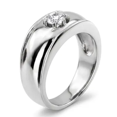 14K rose gold 0.35 ct. Solitaire Diamond Man Ring - alternate view 6 thumbnail