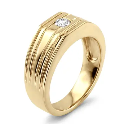 14K white gold 0.25 ct. Solitaire Diamond Men's Ring 1 - alternate view 6 thumbnail