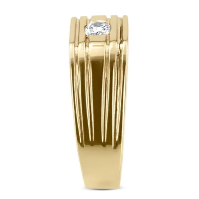 14K white gold 0.25 ct. Solitaire Diamond Men's Ring 1 - alternate view 3 thumbnail