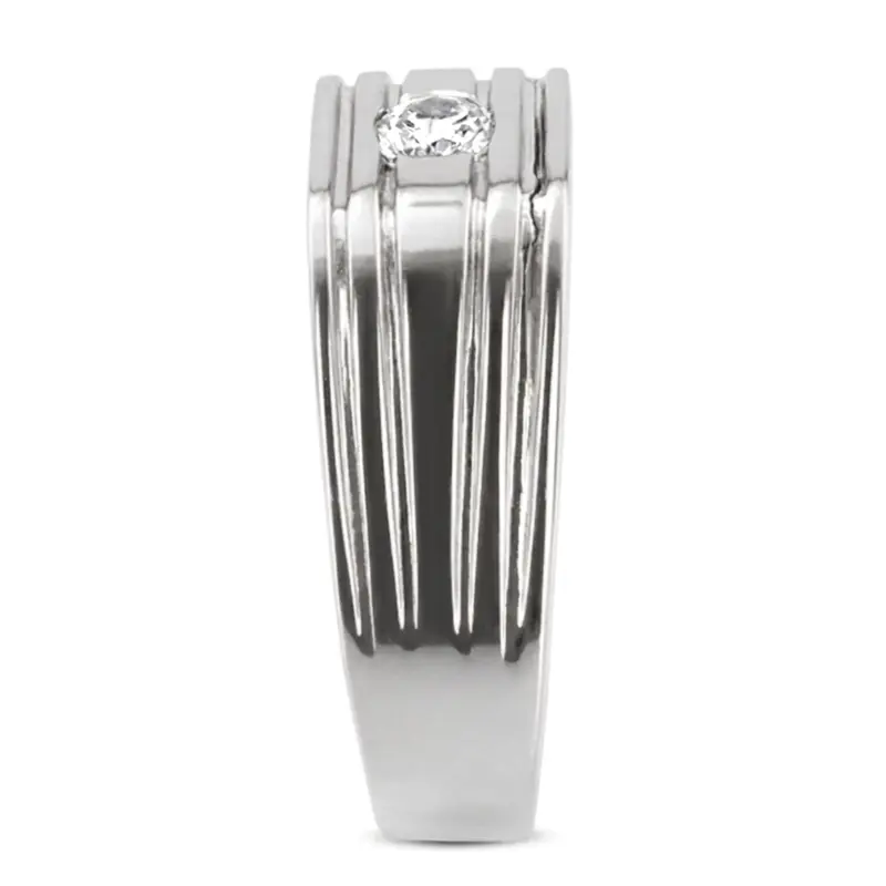 14K white gold 0.25 ct. Solitaire Diamond Men's Ring 1 - alternate view 4