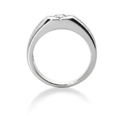 14K white gold 0.25 ct. Solitaire Diamond Men's Ring 2 - alternate view 4 thumbnail