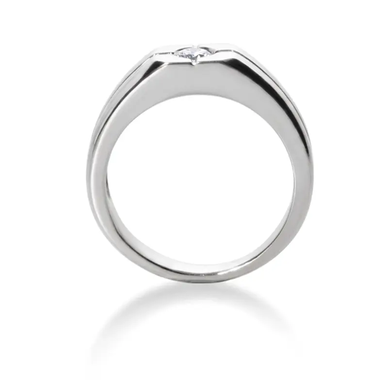 14K white gold 0.25 ct. Solitaire Diamond Men's Ring 2 - alternate view 4