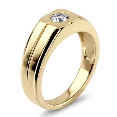 14K white gold 0.35 ct. Solitaire Diamond Man Ring - alternate view 6 thumbnail