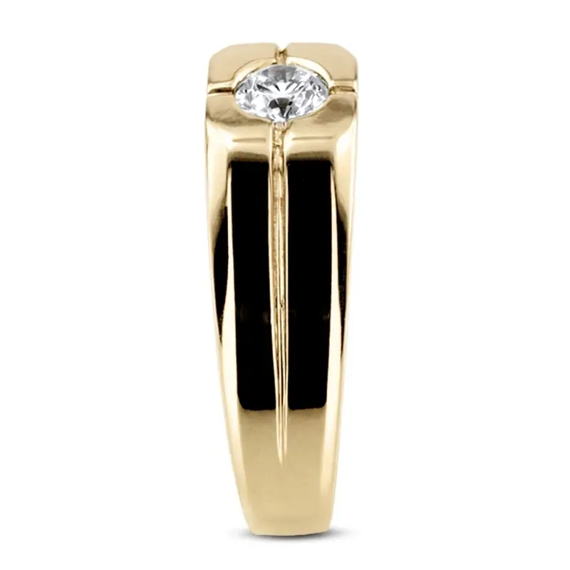 14K white gold 0.35 ct. Solitaire Diamond Man Ring - alternate view 3