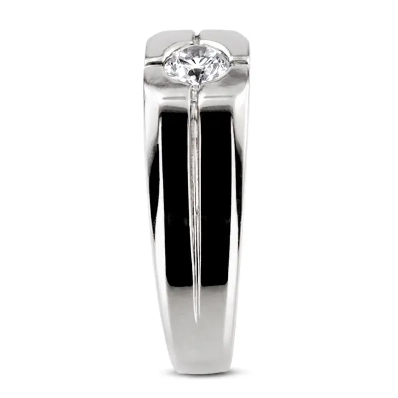 14K white gold 0.35 ct. Solitaire Diamond Man Ring - alternate view 4