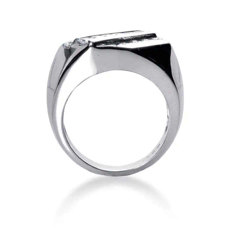 14K white gold 1.20 ct. Channel Set Diamond Men's Ring - alternate view 3