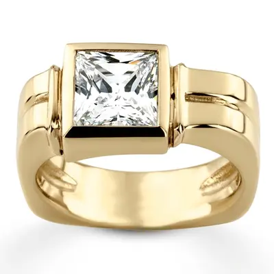 3.00 ct. Princess Cut Solitaire Diamond Men's Ring