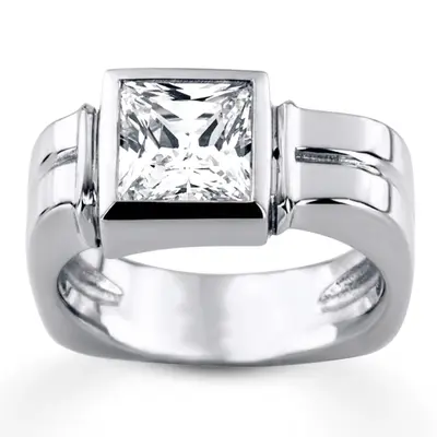 3.00 ct. Princess Cut Solitaire Diamond Men's Ring alternate view