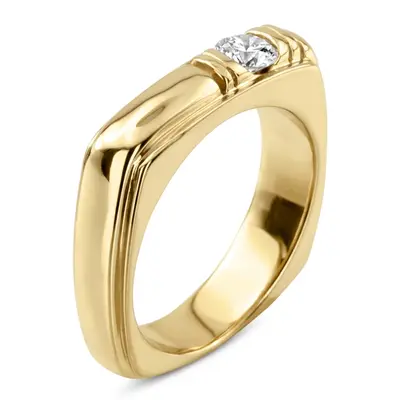 14K white gold 0.40 ct. Solitaire Diamond Men's Ring - alternate view 6 thumbnail