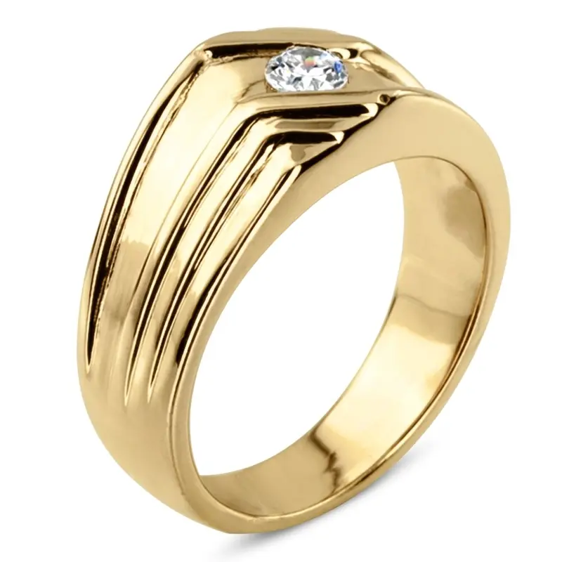 14K rose gold 0.25 ct. Solitaire Diamond Man Ring - alternate view 3