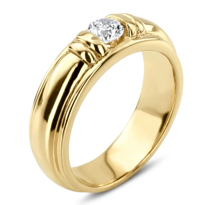14K rose gold 0.50 ct. Solitaire Diamond Man Ring - alternate view 6