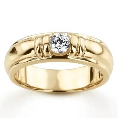 14K rose gold 0.50 ct. Solitaire Diamond Man Ring - main view thumbnail