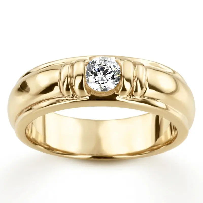 14K rose gold 0.50 ct. Solitaire Diamond Man Ring - main view