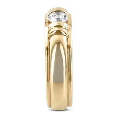 14K rose gold 0.50 ct. Solitaire Diamond Man Ring - alternate view 3 thumbnail
