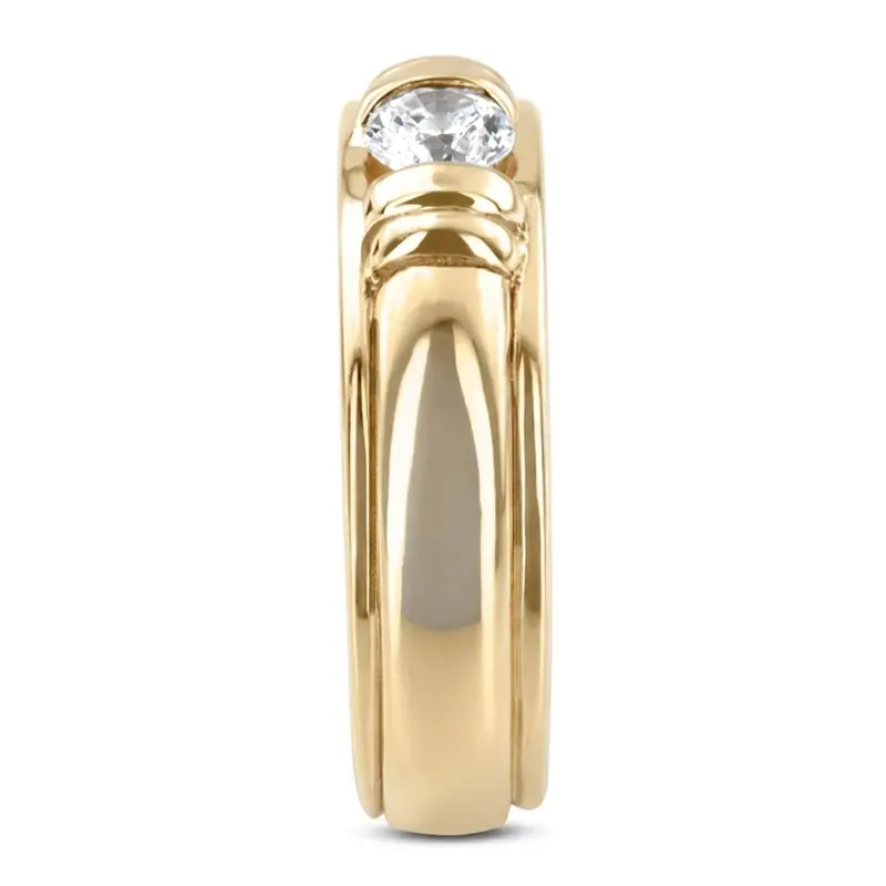 14K rose gold 0.50 ct. Solitaire Diamond Man Ring - alternate view 3