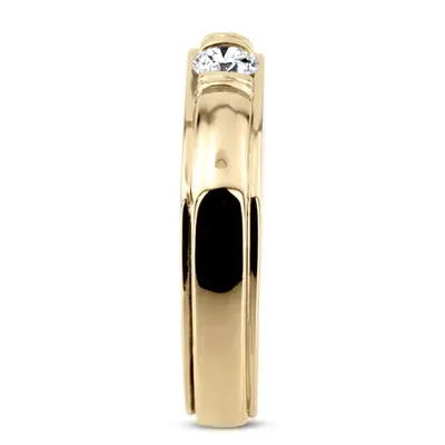 14K white gold 0.40 ct. Solitaire Diamond Men's Ring - alternate view 3 thumbnail