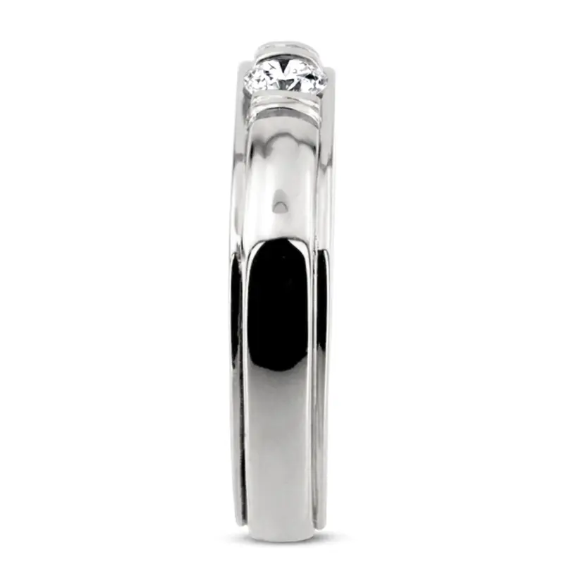 14K white gold 0.40 ct. Solitaire Diamond Men's Ring - alternate view 4