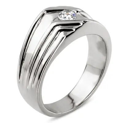 14K rose gold 0.25 ct. Solitaire Diamond Man Ring - alternate view 4 thumbnail
