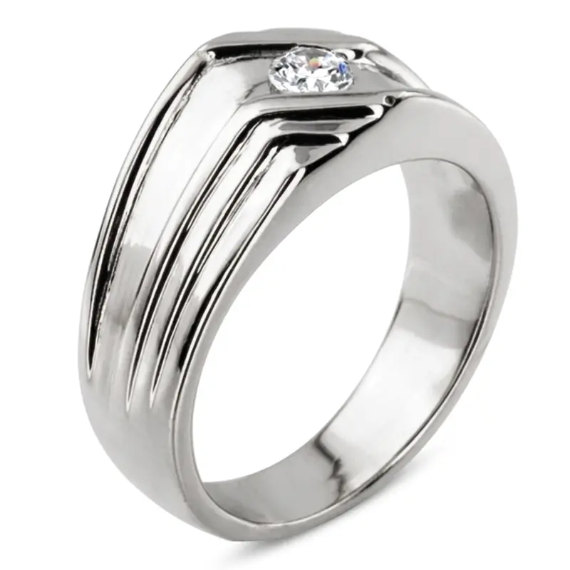 14K rose gold 0.25 ct. Solitaire Diamond Man Ring - alternate view 4