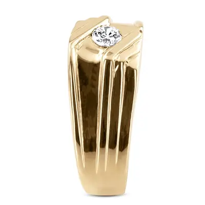 14K rose gold 0.25 ct. Solitaire Diamond Man Ring - alternate view 5 thumbnail