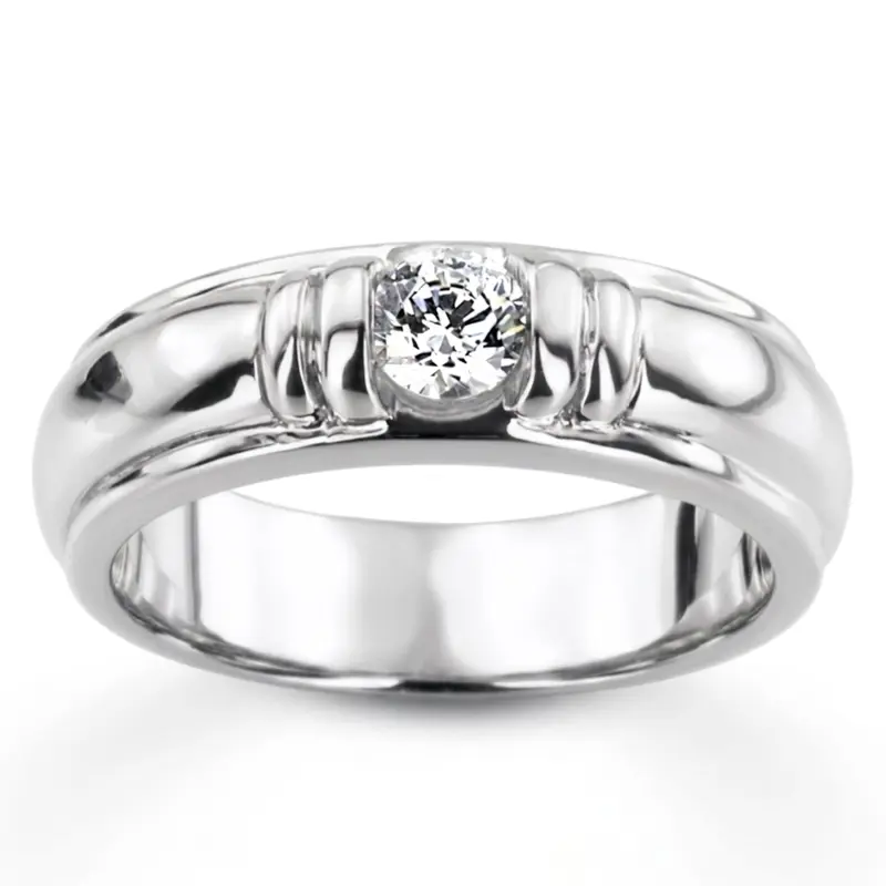 14K rose gold 0.50 ct. Solitaire Diamond Man Ring - alternate view 2