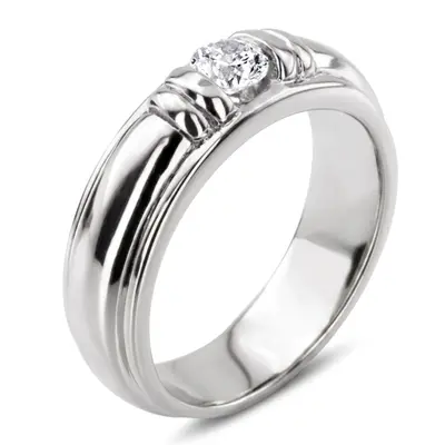 14K rose gold 0.50 ct. Solitaire Diamond Man Ring - alternate view 5 thumbnail