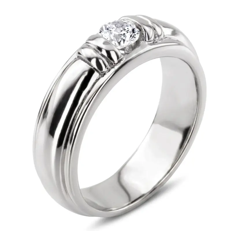 14K rose gold 0.50 ct. Solitaire Diamond Man Ring - alternate view 5
