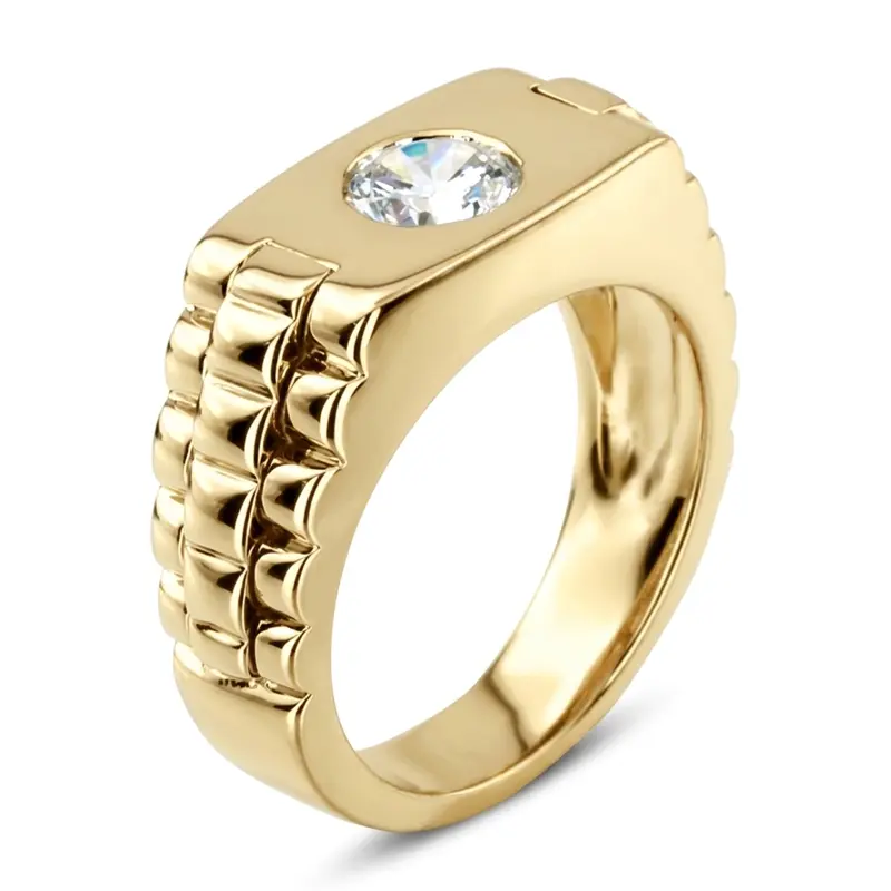 14K white gold Solitaire Diamond Man Ring (1.00 ct) - alternate view 6