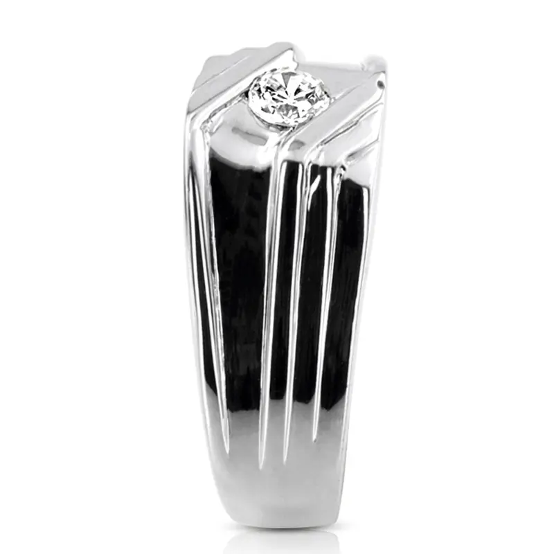 14K rose gold 0.25 ct. Solitaire Diamond Man Ring - alternate view 6