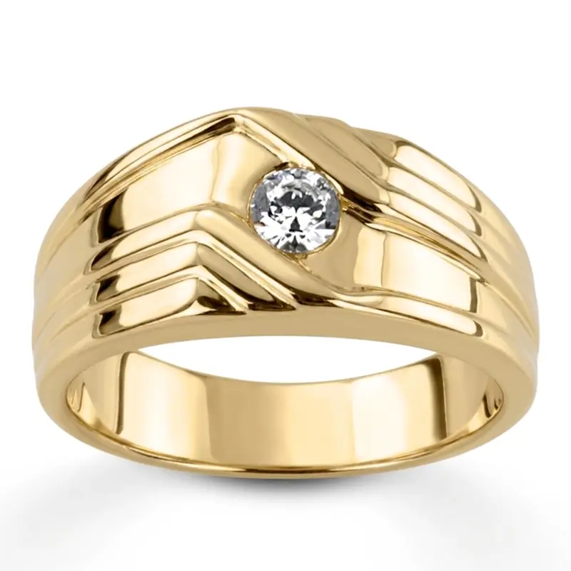 14K rose gold 0.25 ct. Solitaire Diamond Man Ring - alternate view 2