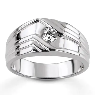 14K rose gold 0.25 ct. Solitaire Diamond Man Ring - main view thumbnail