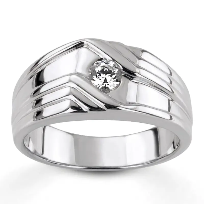 14K rose gold 0.25 ct. Solitaire Diamond Man Ring - main view