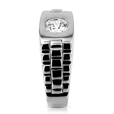 14K white gold Solitaire Diamond Man Ring (1.00 ct) - alternate view 4 thumbnail
