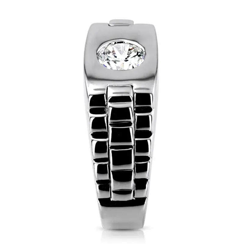 14K white gold Solitaire Diamond Man Ring (1.00 ct) - alternate view 4