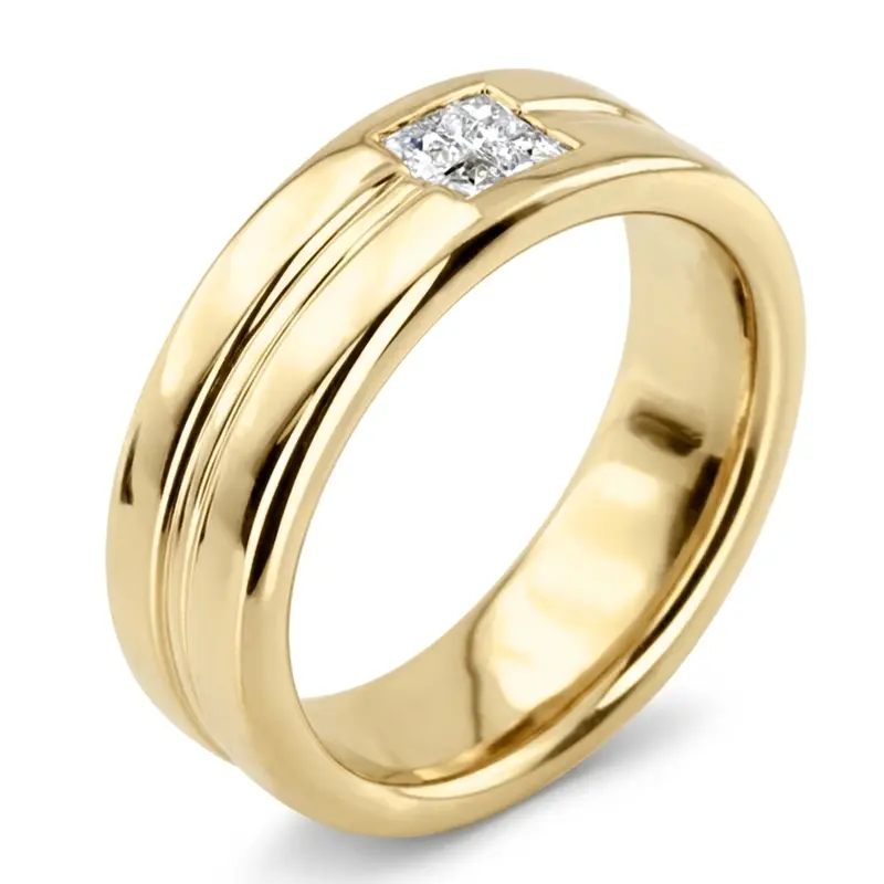 14K white gold 0.40 ct. Solitaire Men Diamond Ring - alternate view 6