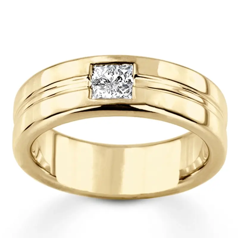 14K white gold 0.40 ct. Solitaire Men Diamond Ring - main view