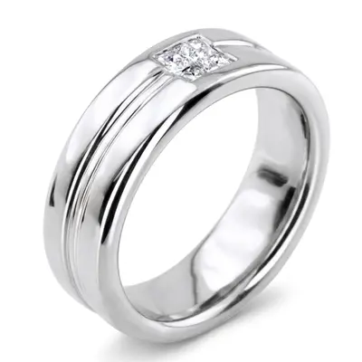14K white gold 0.40 ct. Solitaire Men Diamond Ring - alternate view 5 thumbnail