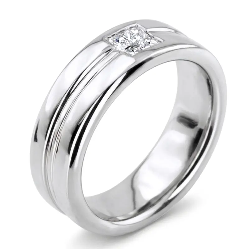 14K white gold 0.40 ct. Solitaire Men Diamond Ring - alternate view 5