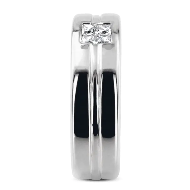 14K white gold 0.40 ct. Solitaire Men Diamond Ring - alternate view 4