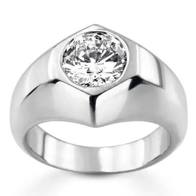 Solitaire Diamond Man Ring for 2.50 ct Diamond - view 2 of 4