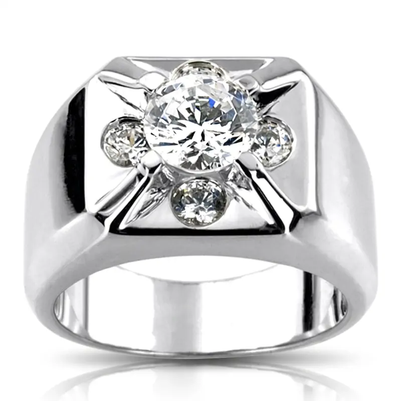 platinum 0.60 ct. Diamond Men's Ring - main view