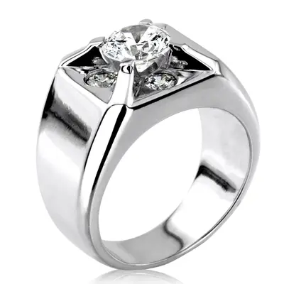 platinum 0.60 ct. Diamond Men's Ring - alternate view 6 thumbnail