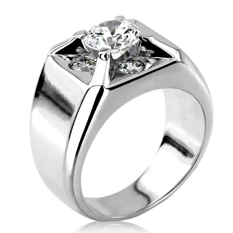 platinum 0.60 ct. Diamond Men's Ring - alternate view 6