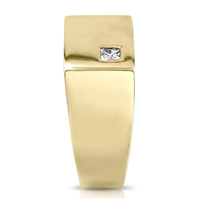 14K white gold 0.14 ct. Solitaire Diamond Men's Ring - alternate view 5