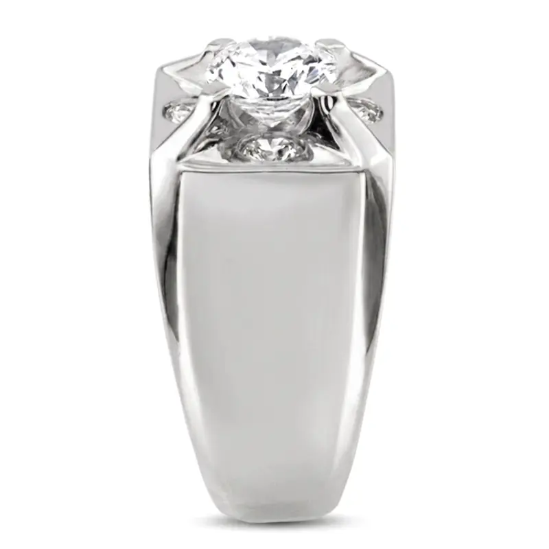 platinum 0.60 ct. Diamond Men's Ring - alternate view 5